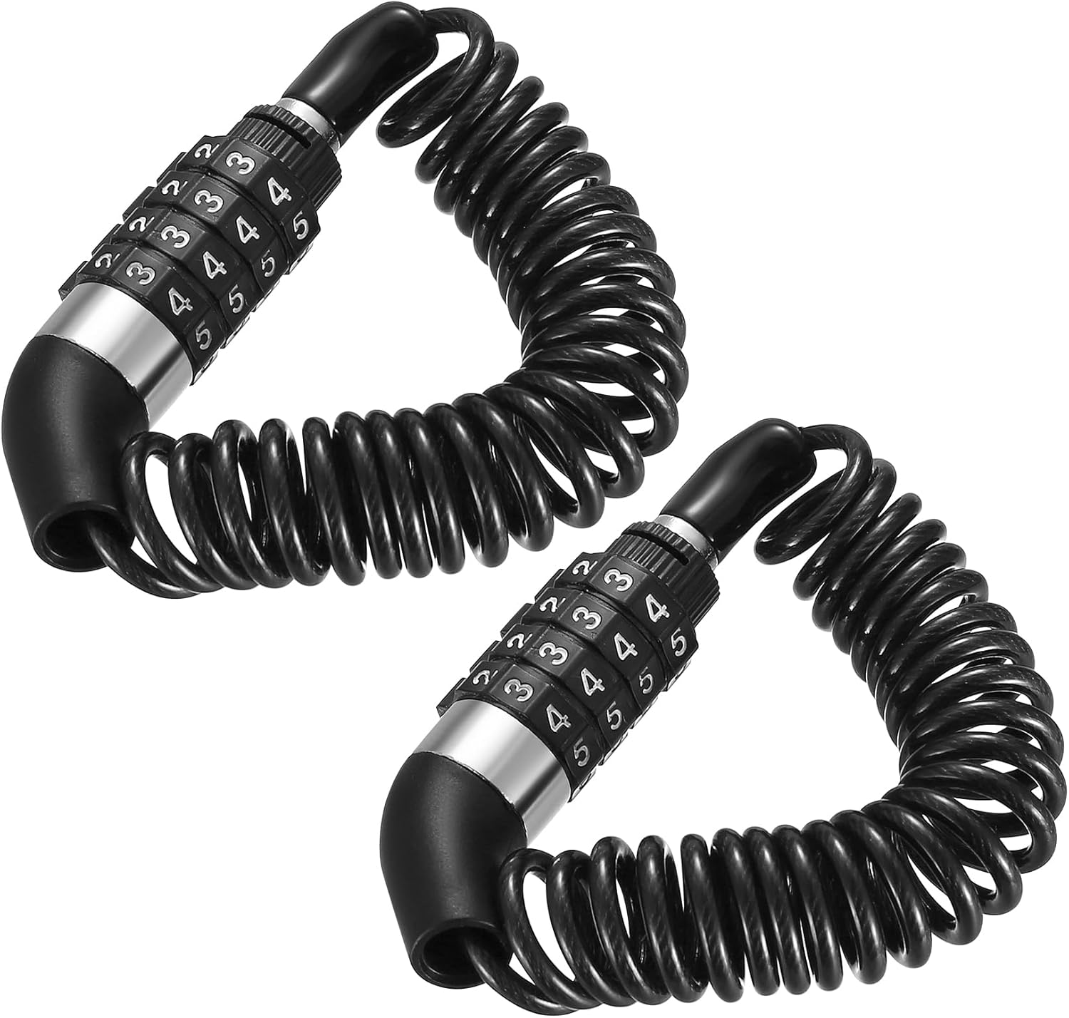 2-częściowa blokada kasku motocyklowego, blokada rowerowa, kabel 150 cm z 4-cyfrowym kodem, powłoka PVC, zabezpieczenie antykradzieżowe do kasków moto