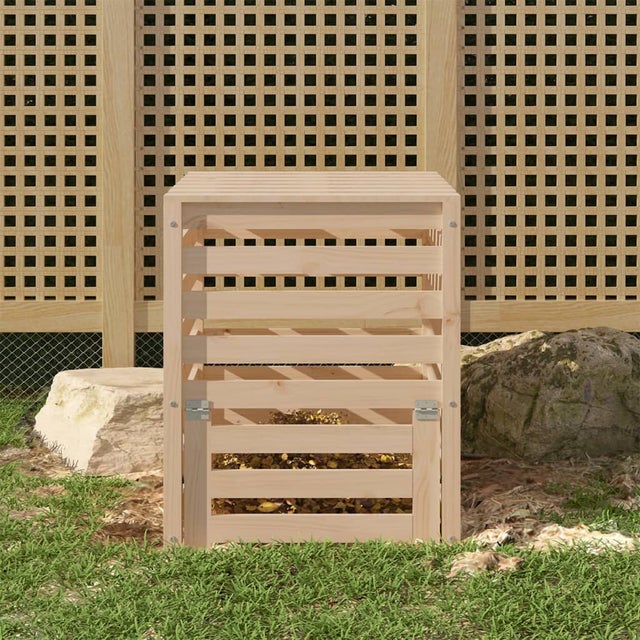 Composteur en bois massif de pin, pour le jardin, 63,5 × 63,5 × 77,5 cm