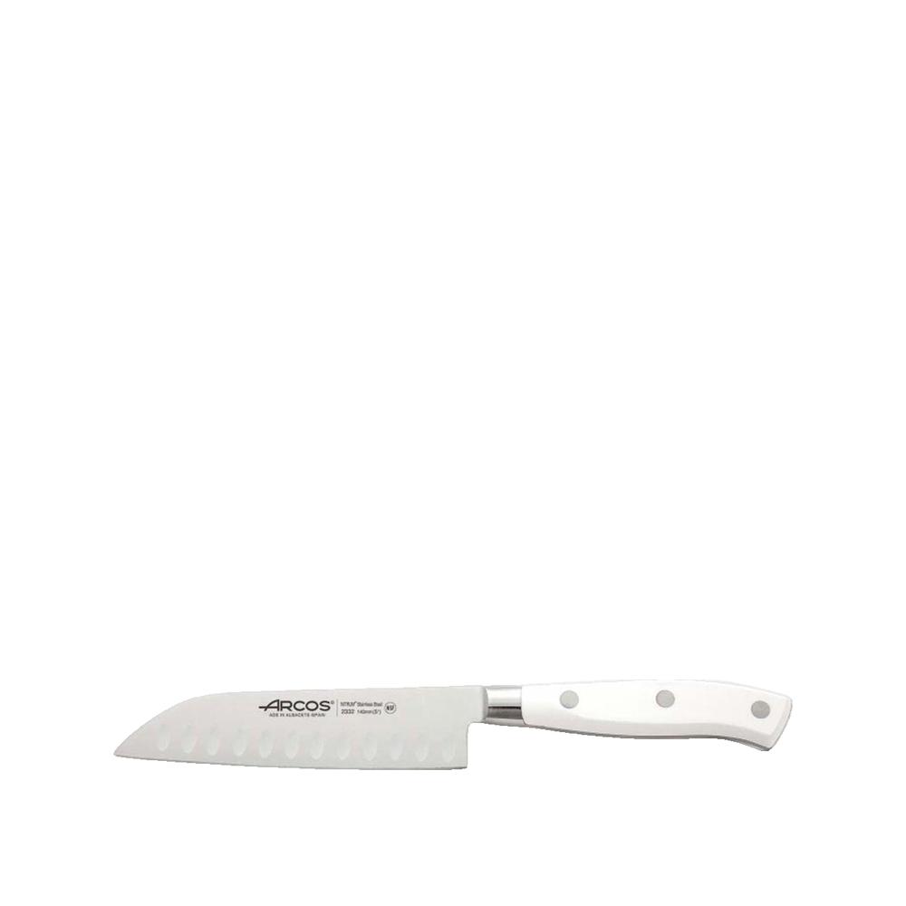 Nóż Santoku Arcos Riviera White ostrze 14 cm stal NITRUM uchwyt POM biały