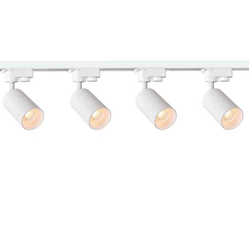 Zestaw Szynoprzewód 2m biały + 4x Lampa MALGA T White + Końcówka zasilająca biała + Zaślepka biała EDO