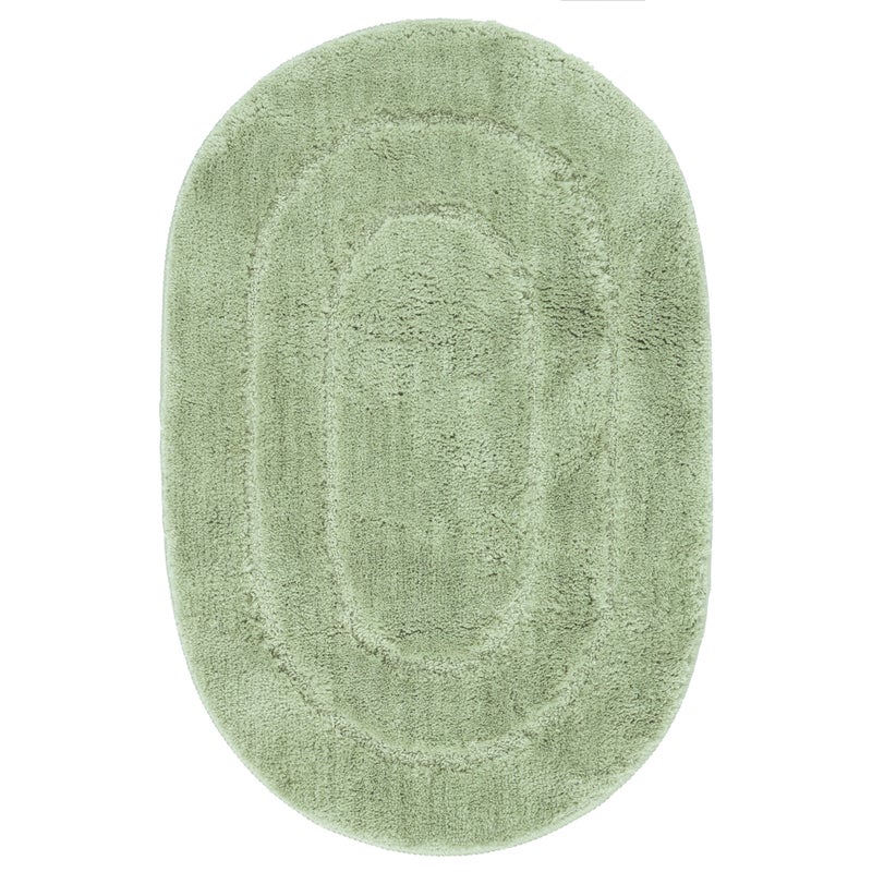 Dywanik łazienkowy Soft 50x80 cm antypoślizgowy owalny zielony
