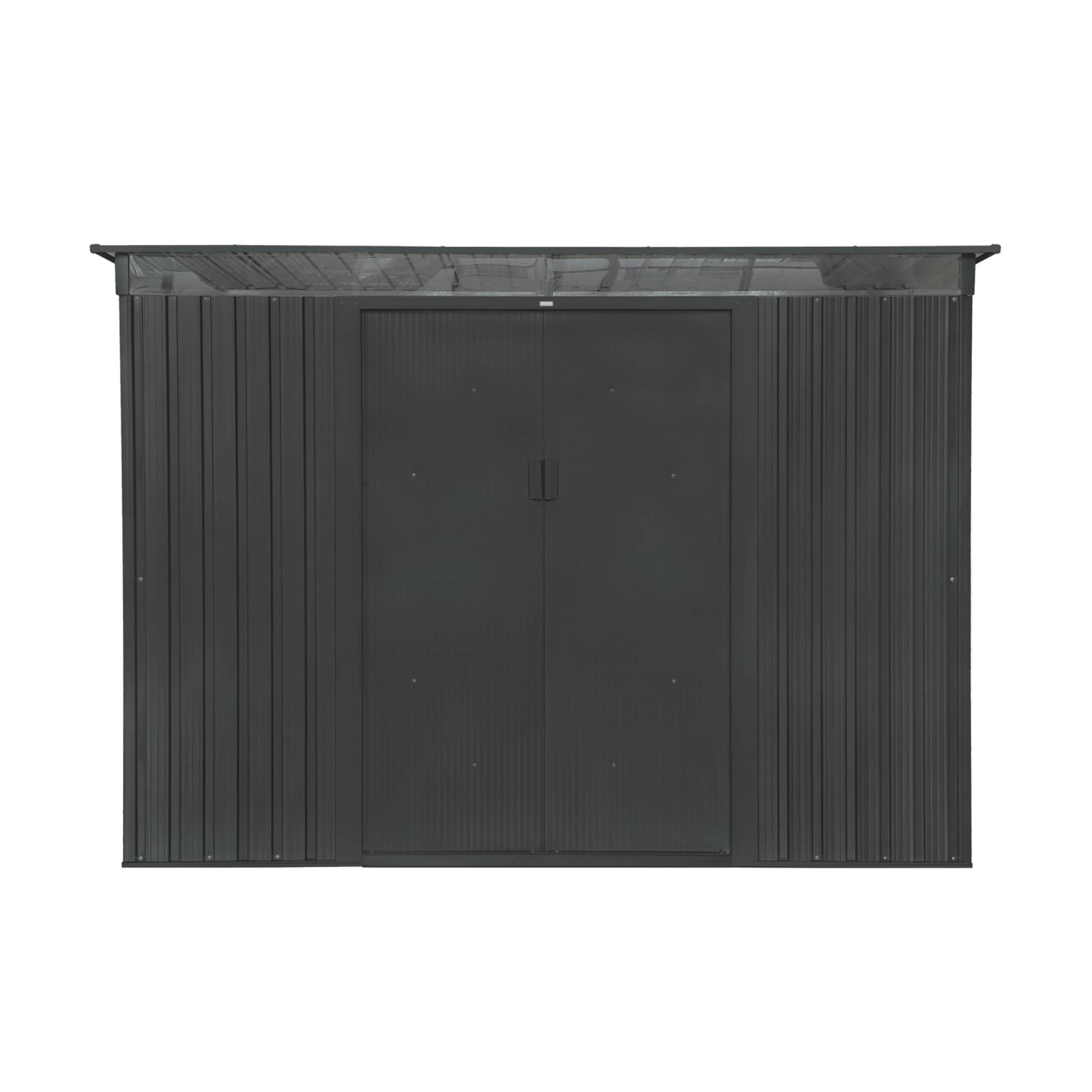 Abri de jardin en métal couleur anthracite 4.85m² avec puits de lumière - AUDOMAROIS- AUDOMAROIS - 2