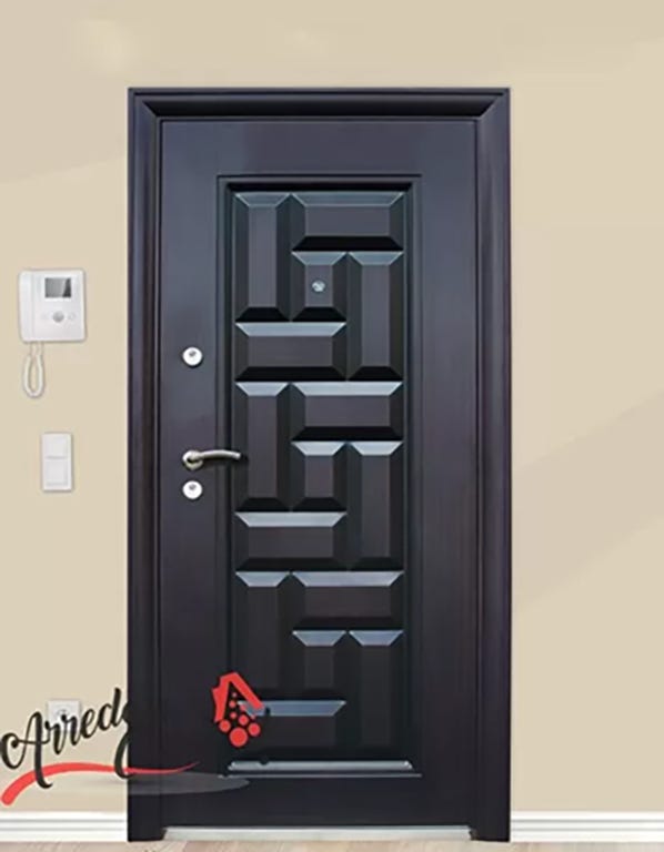 Portone Blindato P12 Con Effetto Legno - Apertura Interna Destra | Isolamento Lana Di Roccia - Foto 11