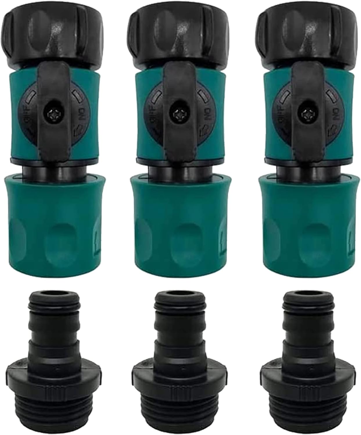 Szybkozłącze do węża ogrodowego 8,5 x 3,5 cm z zaworem, szybkozłącza 3/4", złącze z tworzywa ABS