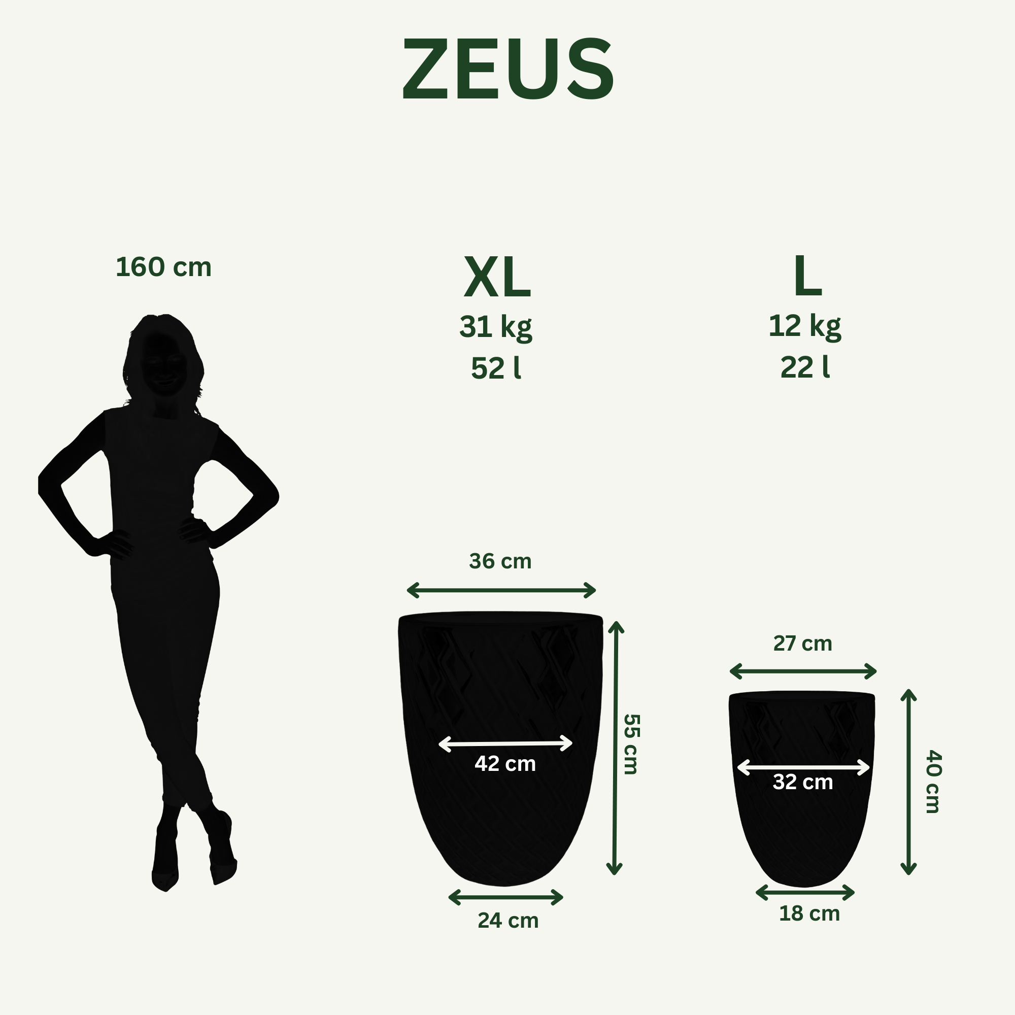Pot grande taille d'extérieur ZEUS 32x40cm turquoise, fait main en terre cuite émaillée, résistant au gel - 5