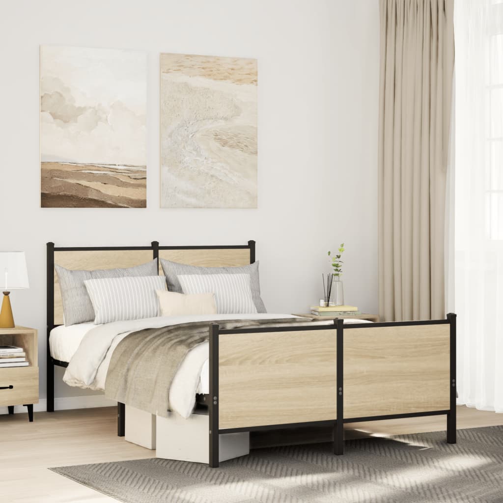 Łóżko Metalowe Czarne Rama łóżka Ze Stelażem Łóżko Do Sypialni Pokoju 120x190 cm