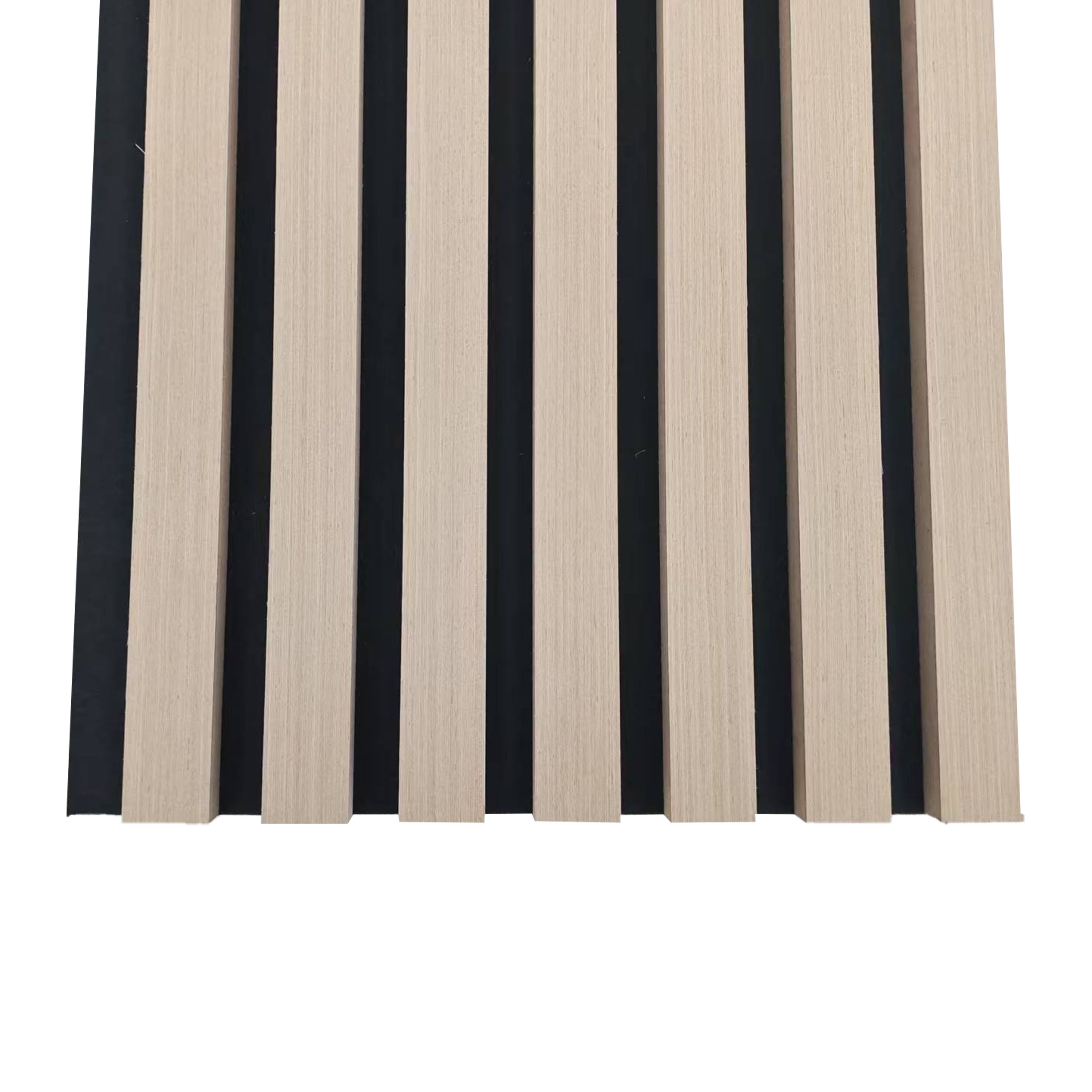 Lot de 3 - Ep. 21mm - 260 x 30cm - Chêne clair - Panneaux muraux acoustiques, feutrine noire, by Ocean - 3
