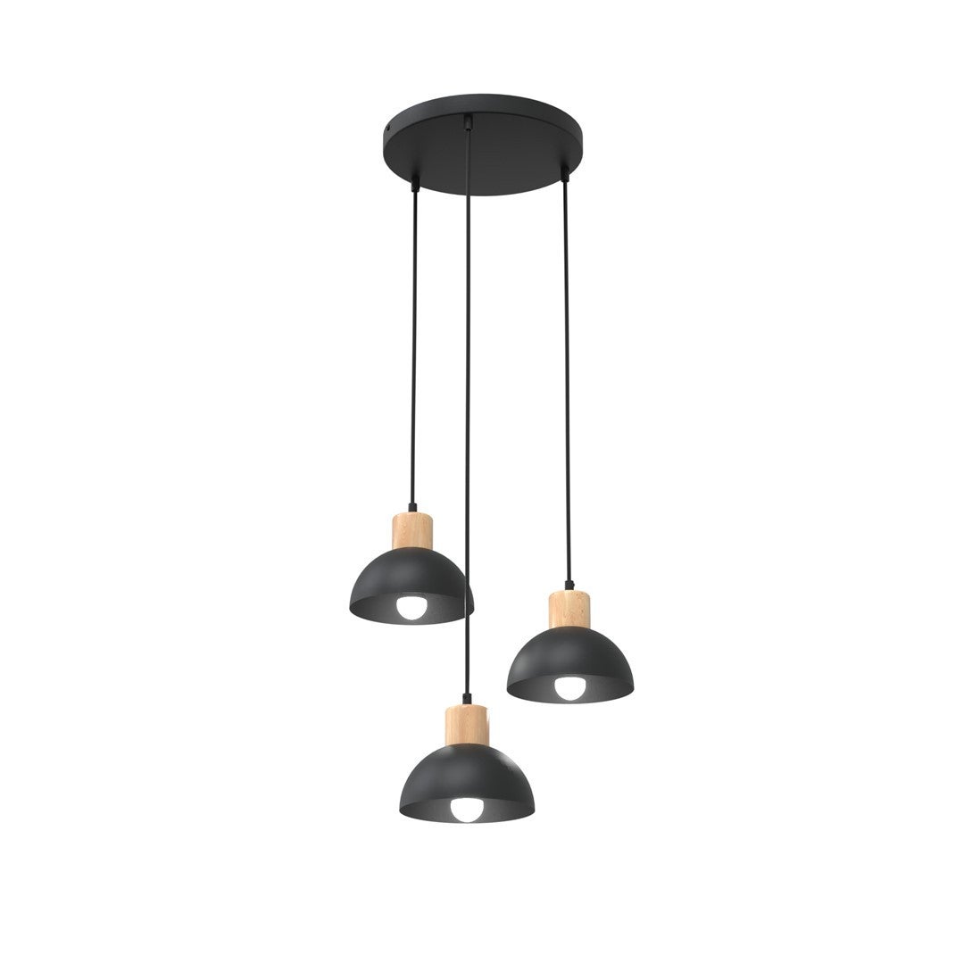 Lampa wisząca SECO czarna 3xE27x20W metal wym:140x30x30cm IP20 Emibig