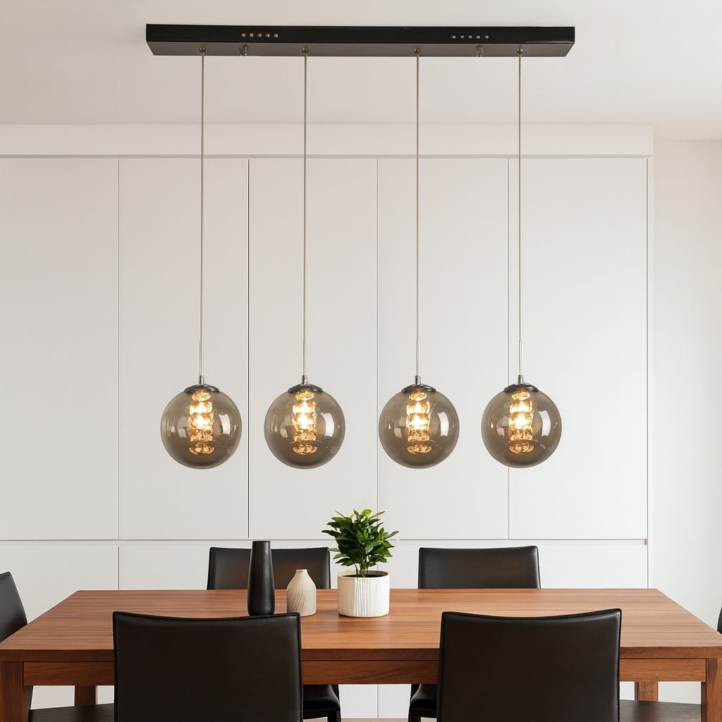 ZMH Regulowana wysokość Szklana lampa wisząca LED Lampa wisząca do salonu Oprawy oświetleniowe