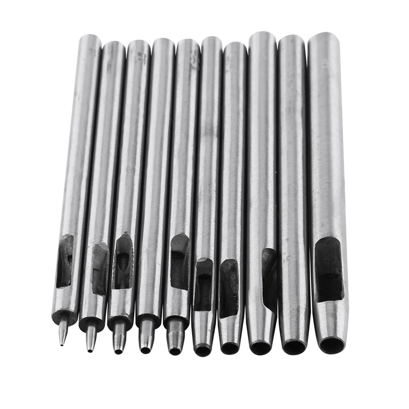 Zestaw 10 metalowych dziurkaczy do skóry, narzędzie do majsterkowania do paska wydrążonego od 0,5 do 5 mm