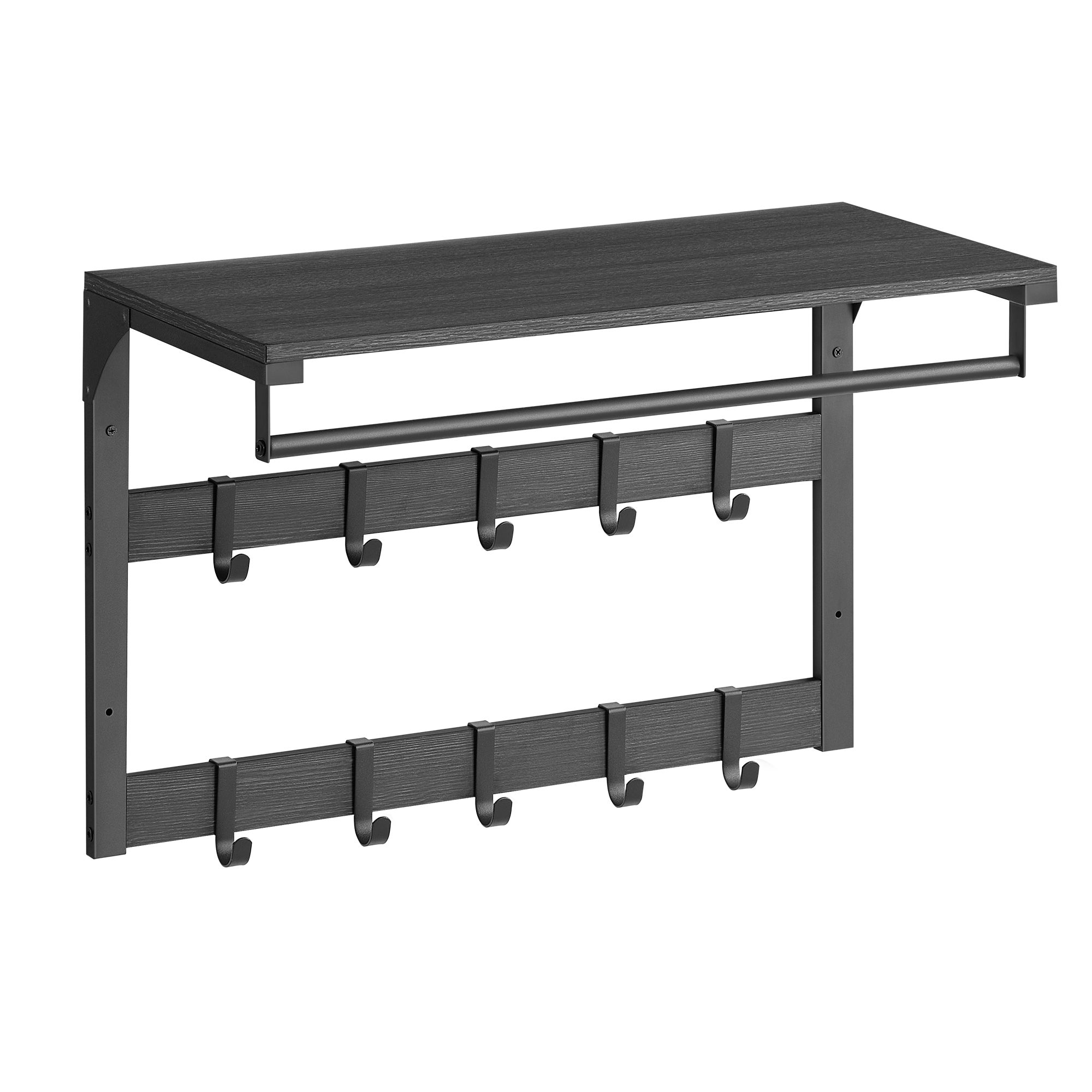 INTIRILIFE Barra Portautensili Da Cucina In Acciaio Inox Con 10 Ganci Mobili - 52,6 Cm, Fino A 20kg, Da Parete