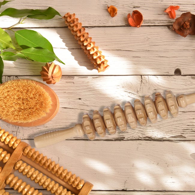 Rullo Massaggio In Sughero 30cm - Per Yoga, Pilates E Stretching - Foto 2