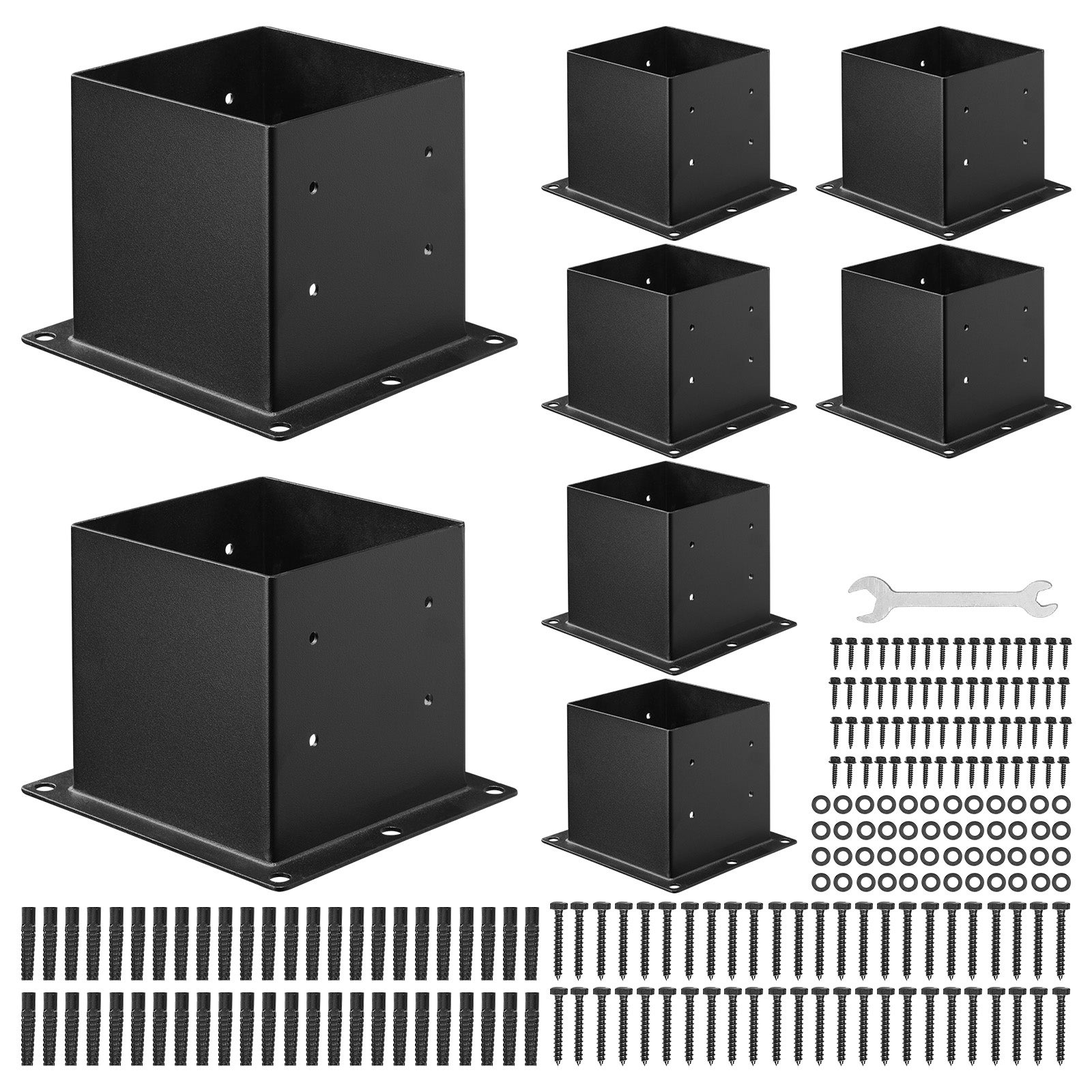 8x wspornik słupka o rozmiarze wewnętrznym 92x92mm, odpowiedni do słupków 88,9x88,9mm VEVOR