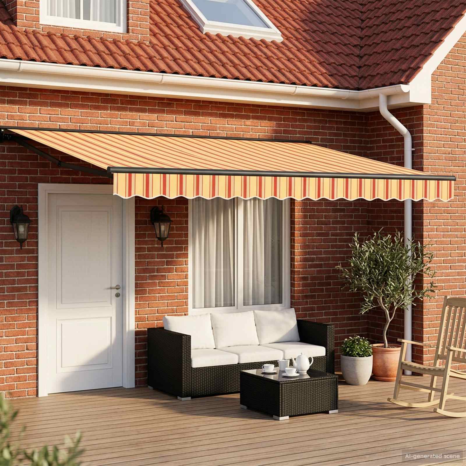 Armazón de toldo manual con LEDs 4,5 x 3 m vidaXL | Leroy Merlin