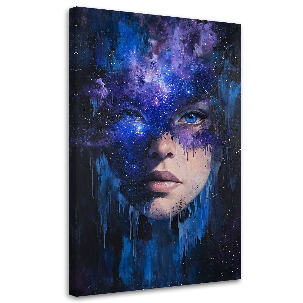 Obraz do salonu, Twarz Kobiety Kosmiczna Abstrakcja 40x60