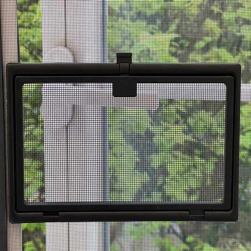 Małe okienko do moskitiery, małe okienko do klamki okiennej otwieranej na zewnątrz, 20 x 16,5 cm, szare