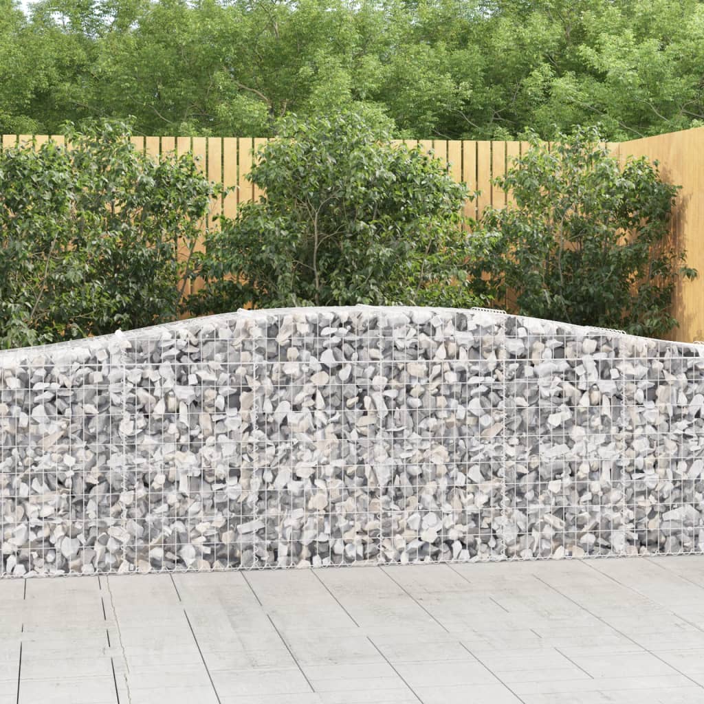 Kosze gabionowe, 2 szt, 400x50x80/100 cm, galwanizowane żelazo vidaXL