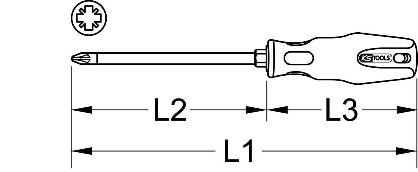 KS TOOLS ERGOTORQUEplus Tournevis, PZ 3, 318mm - 2