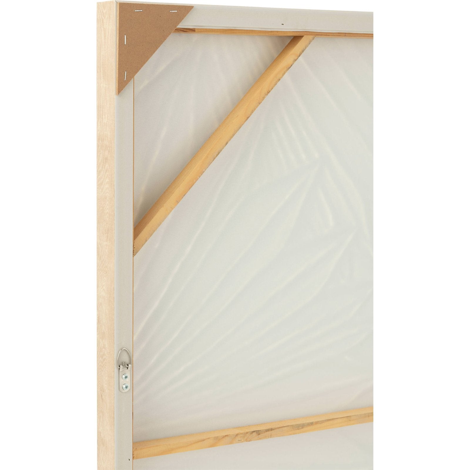 Tableau mural en bois blanc relief design pour salon élégant 83 x 4,3 x 123 cm Blanc naturel avec cadre bois clair - 4