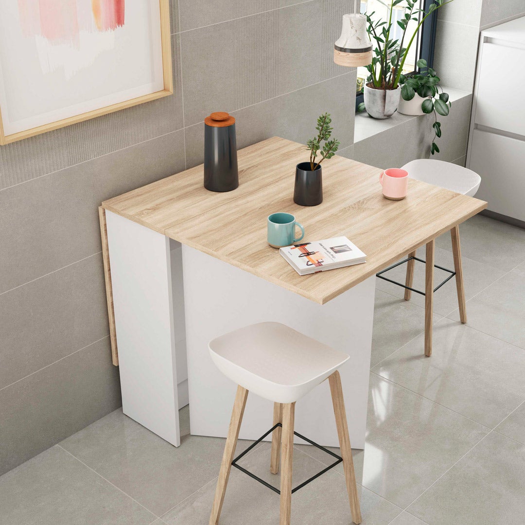 Table extensible ERIKA L31/140cm - Blanc / Bois - 6