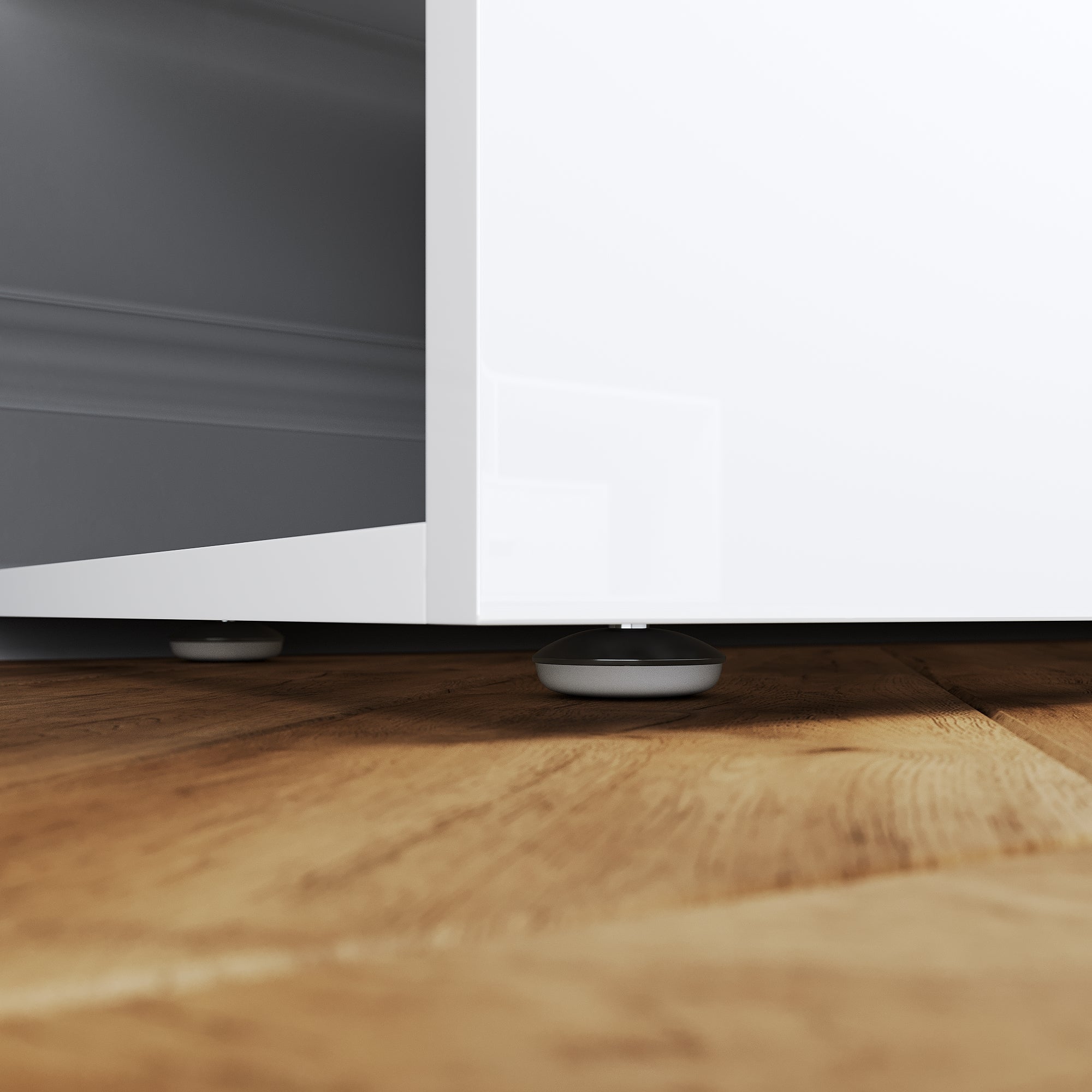 SIRHONA Meuble TV LED Moderne Demi-ouvert Placer Space + Verre Stratifiée + Blanc + 160cm - 9