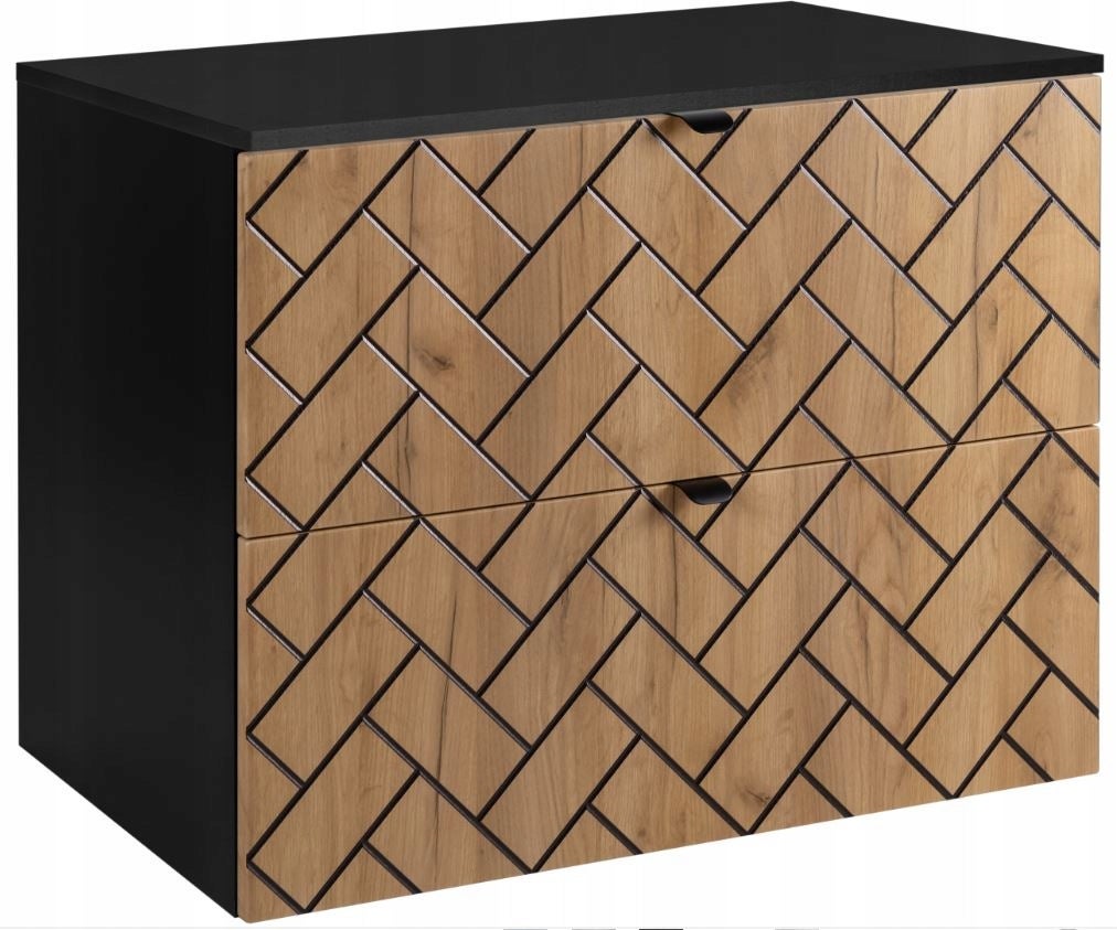 Blat łazienkowy 80 cm czarny płyta laminowana 16 mm - 6