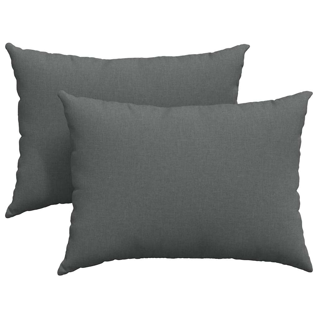 vidaXL Coussins de canapé 2 pc tissu Gris foncé 70 x 50 cm - 2