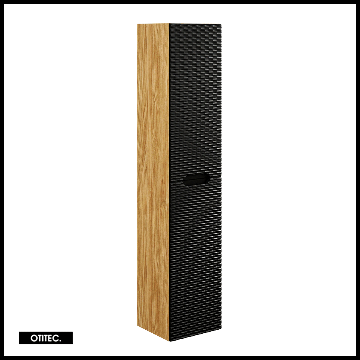 Szafka Comad łazienkowa OCEAN BLACK 80-01-2D 35cm dąb olejowany/czarna