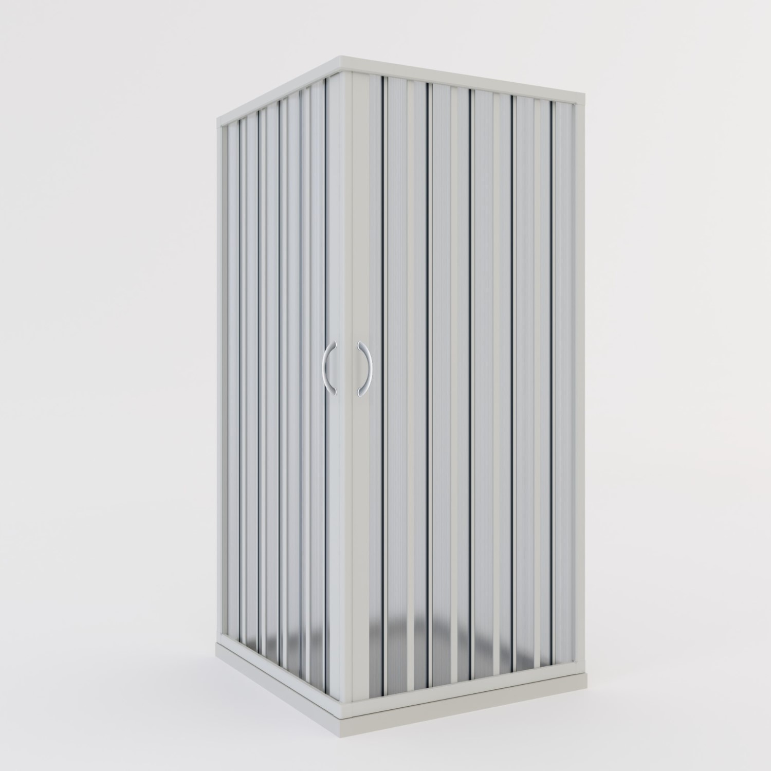 Mampara de ducha plegable de esquina 90x90 CM de PVC mod. Aster con apertura Central - 3