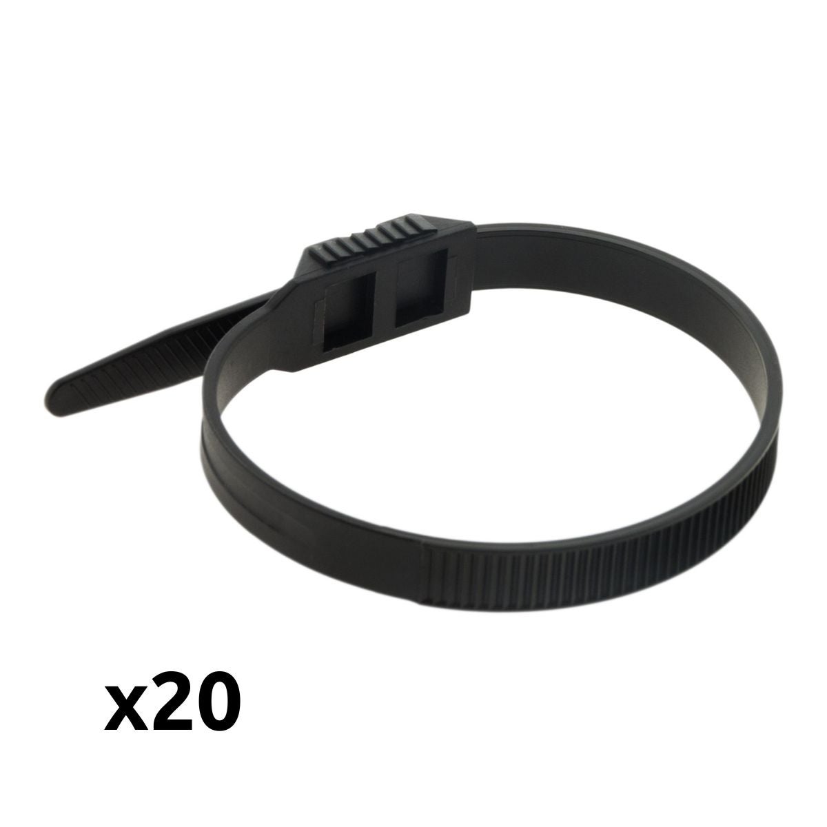 Lot de 20 colliers de câblage 6x 175mm - Noir - Zenitech - 2