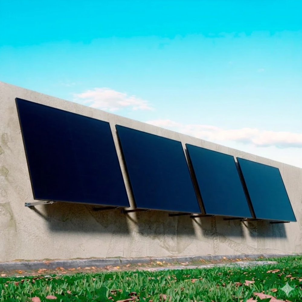 Kit solar 2000 W Robinsun de parede com 4 painéis Canadian + fixação + inversor + cabo 5 m - 5