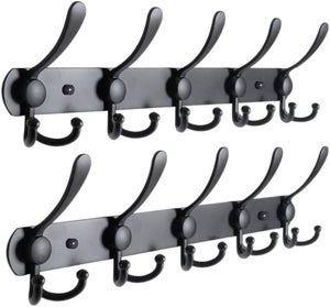 20 Ganci Appendiabiti Da Parete Neri In Acciaio Carbonio – Carico Pesante, Antiruggine, Per Cappelli, Borse, Asciugamani In Casa E Ufficio