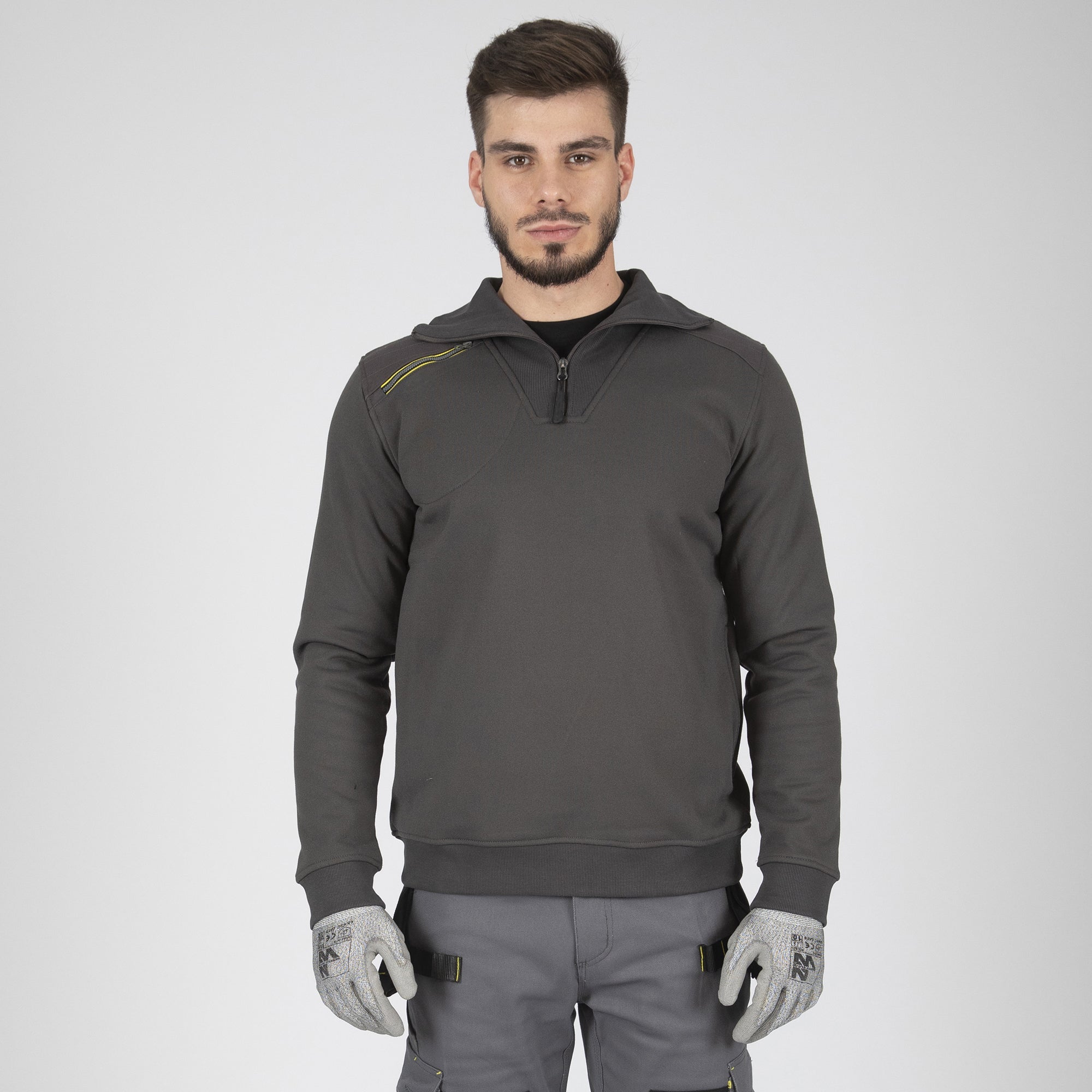 Sudadera Cremallera Para Hombre – Manga Larga, Suave, Transpirable Y Térmica, Sin Capucha, Corte Regular, Ideal Para Invierno Y Uso Casual