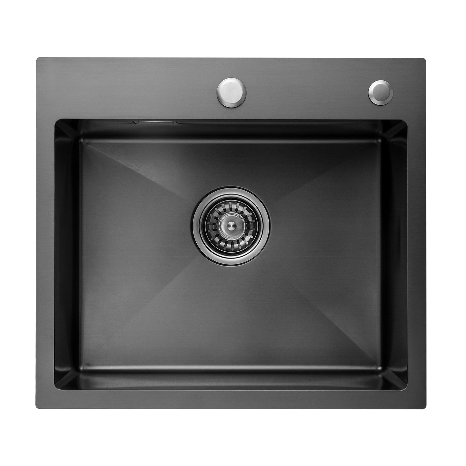 Cecipa max Evier Cuisine 1 Bac Évier Inox 1 Cuve avec Siphon et Trop-Plein Évier de Cuisine en Couleur Noir Anthracite 50×45×18.5CM,EU Modèle - 9