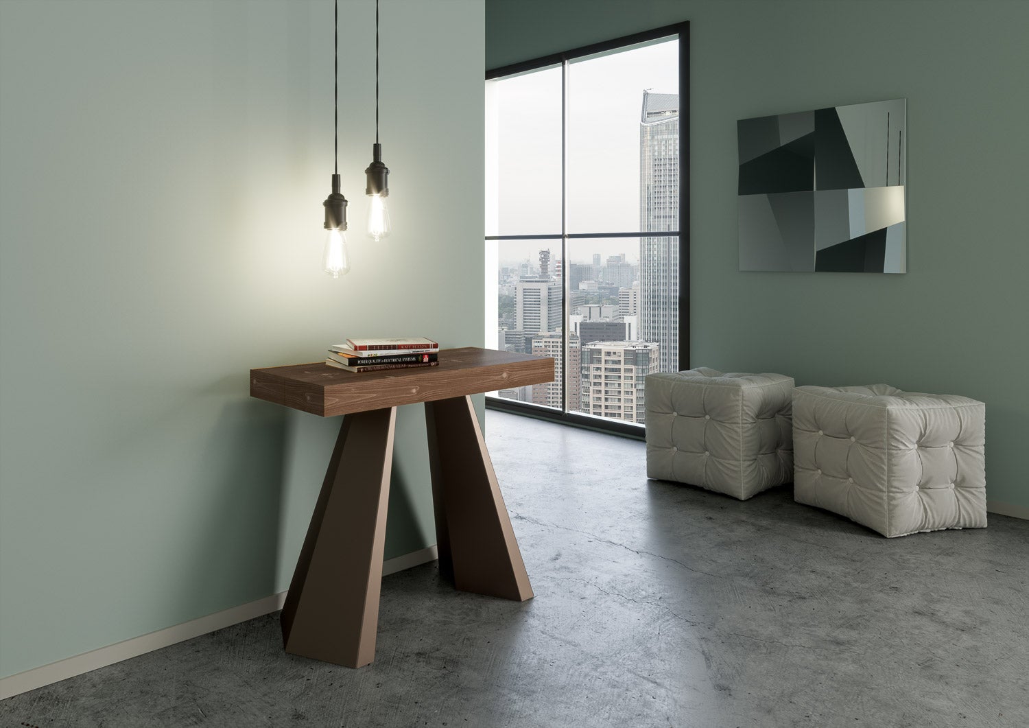 Rozkładany stół konsolowy 90x40/290 cm Diamante Premium Stained Fir Bear rama