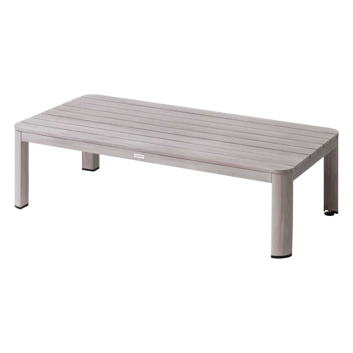 Table basse de jardin rectangulaire "Jauca" gris boisé 120x64x35cm en ...