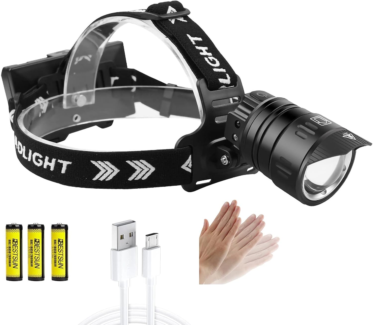 Lampe Frontale Led Ultra Puissante,2 Pièces 2000 Lumens Super