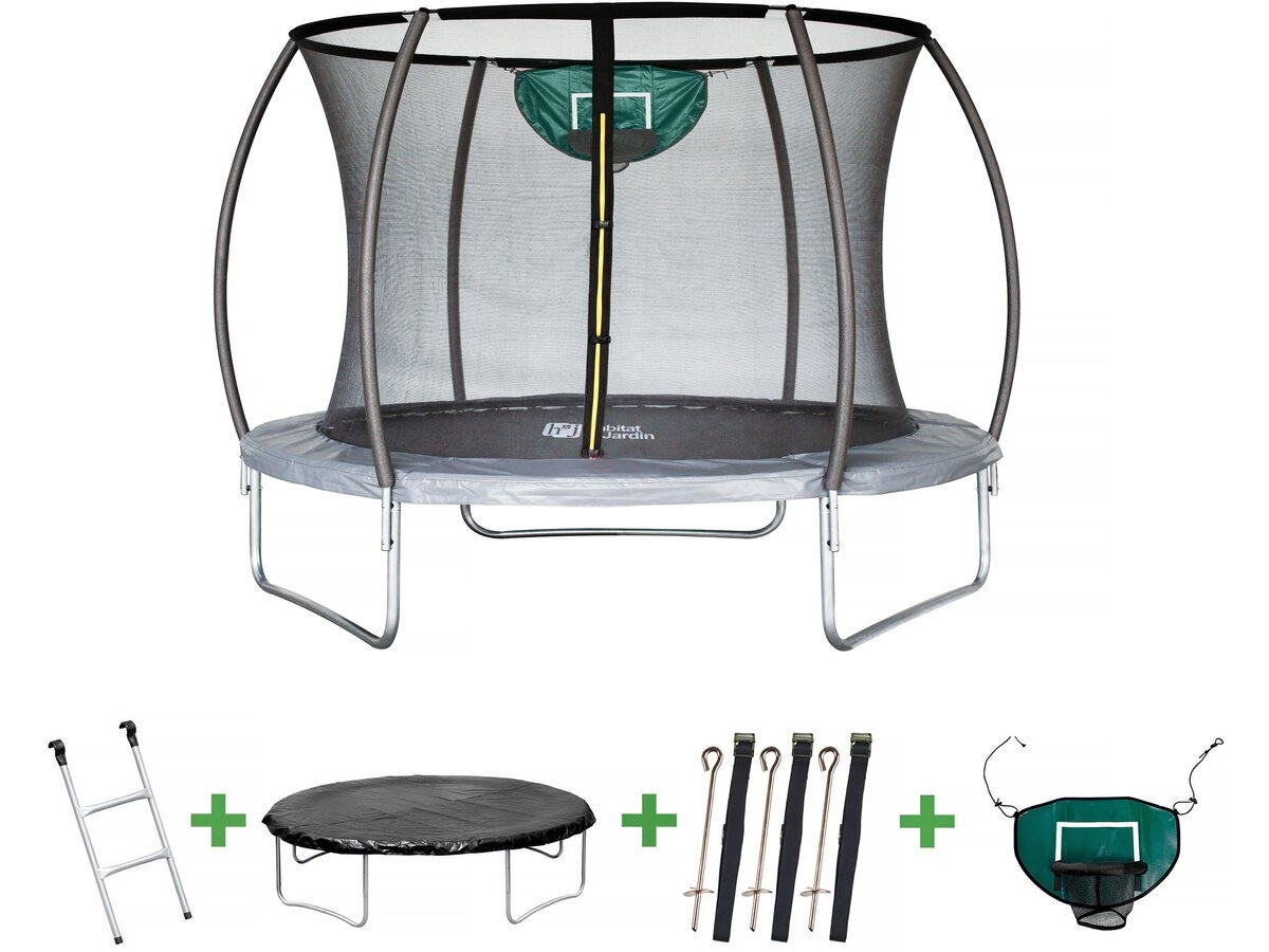 Trampolina z siatką wewnętrzną "jumper" - Ø 3,05 - Szara