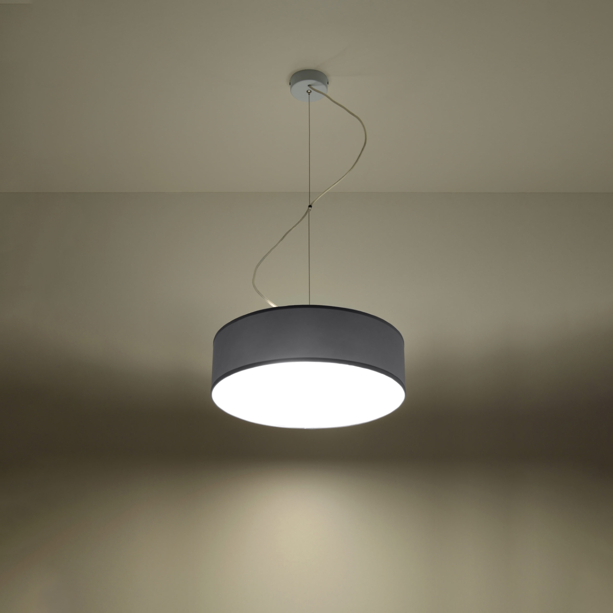 Lampa wisząca CERCLE 35 szara LED 3000K - 35x35x111cm Sollux