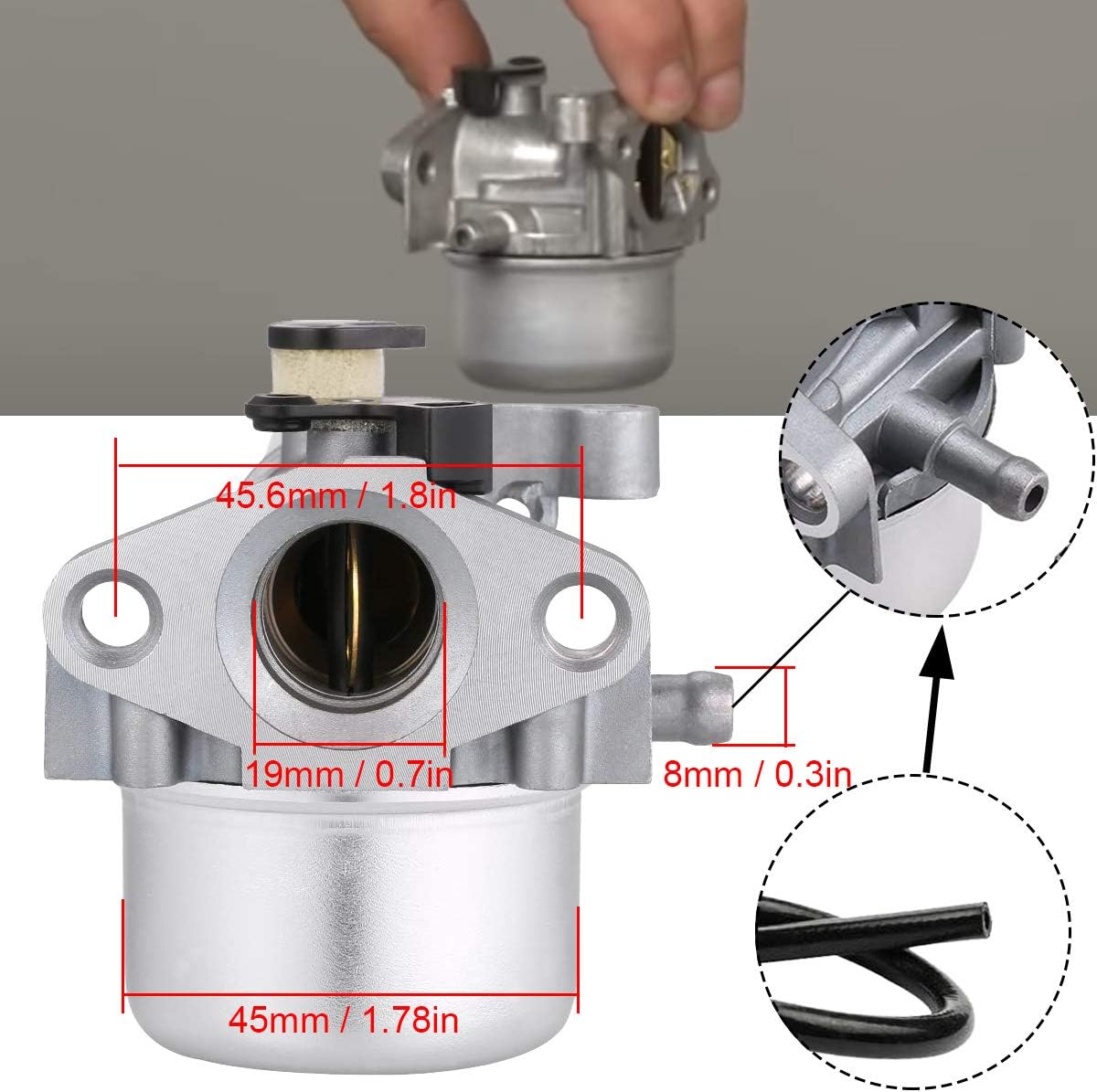Carburateur pour Briggs & Stratton 799871 799866 790845 796707 794304 Moteur Toro Recycler 22'' Craftsman Tondeuse à gazon avec filtre air - 2
