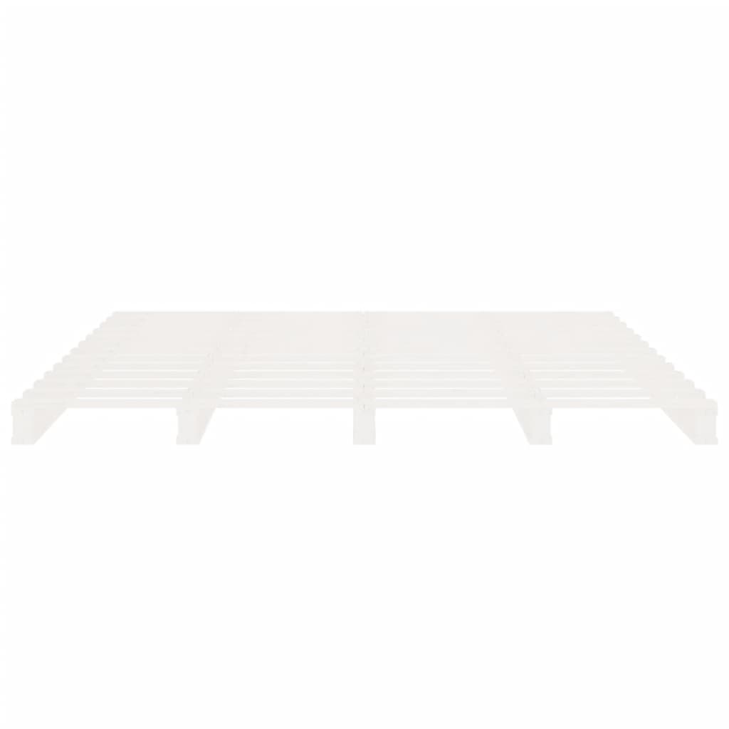 Cadre de lit sans matelas en bois massif de pin blanc pour la chambre, 200 × 200 cm - 7