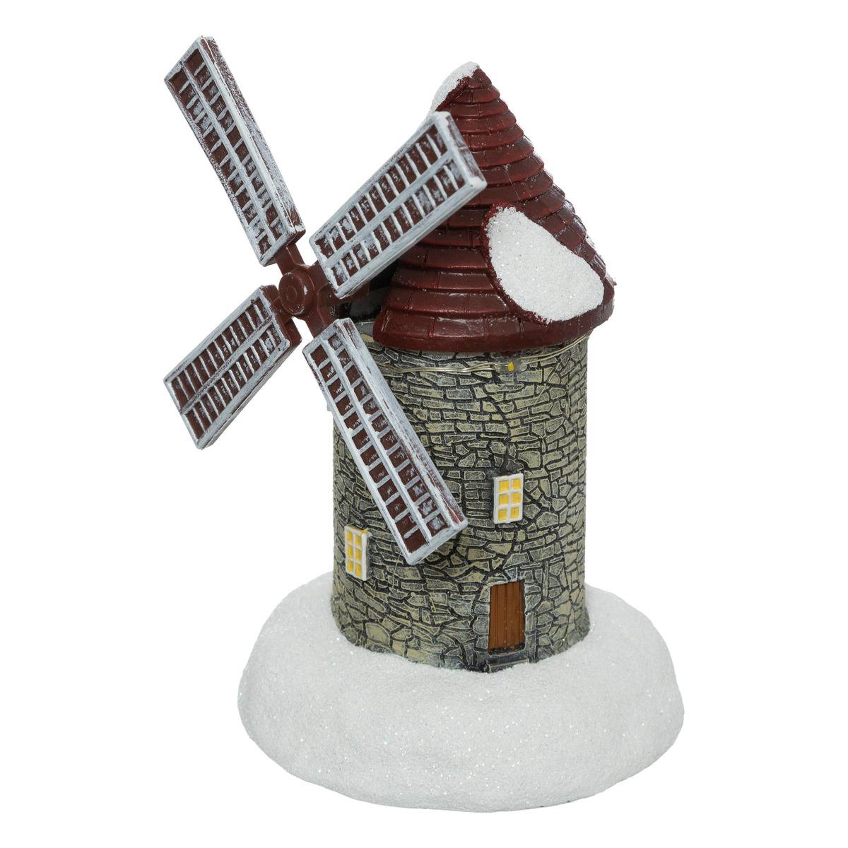 Village De Noël Lumineux FEERIC LIGHTS - Stand Avec LED à Piles - Décoration De Table 12.9 X 6 X 9.5 Cm