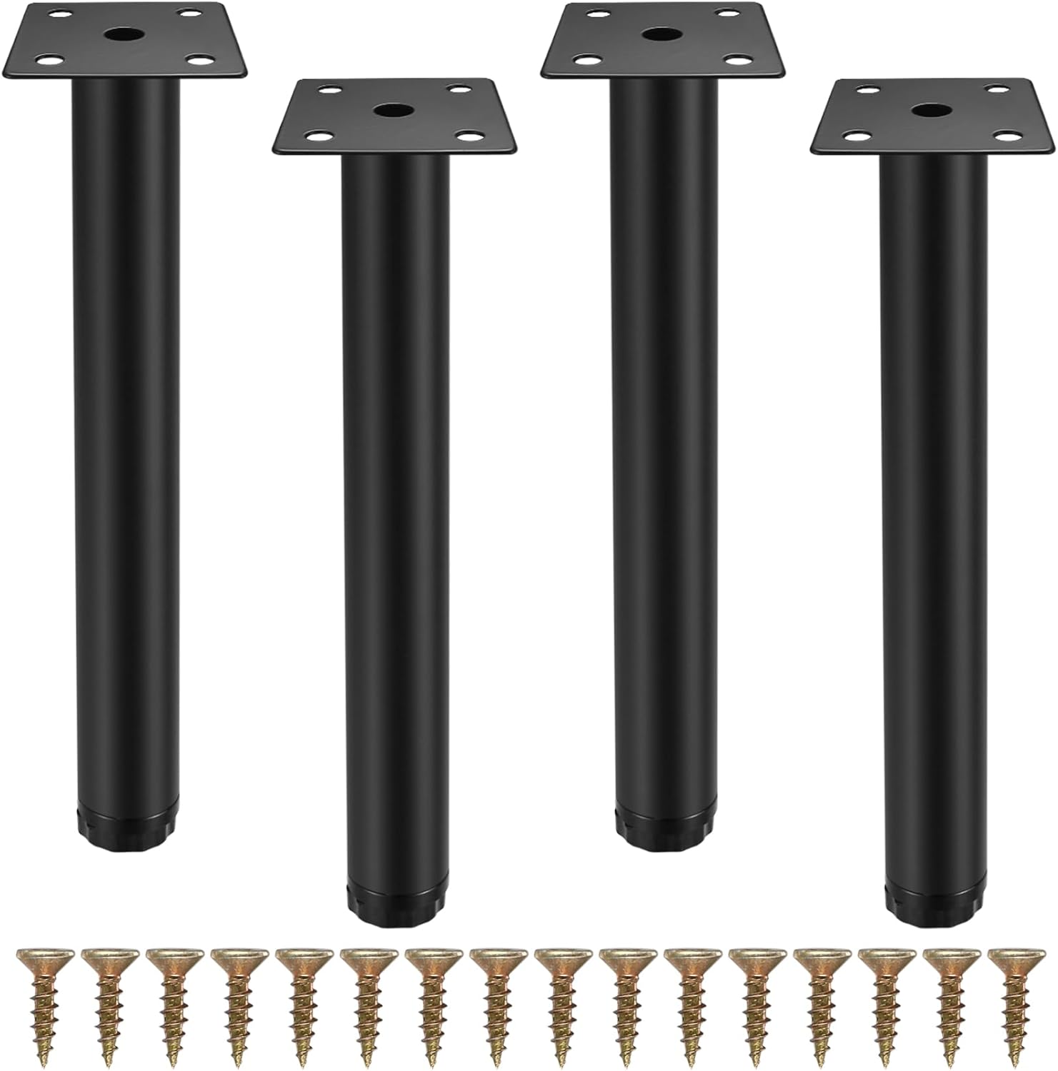 Zestaw 4 regulowanych nóżek meblowych o długości 20 cm (7,87 cala) ze stałymi stopkami podporowymi do mebli/stołów/krzeseł/sof