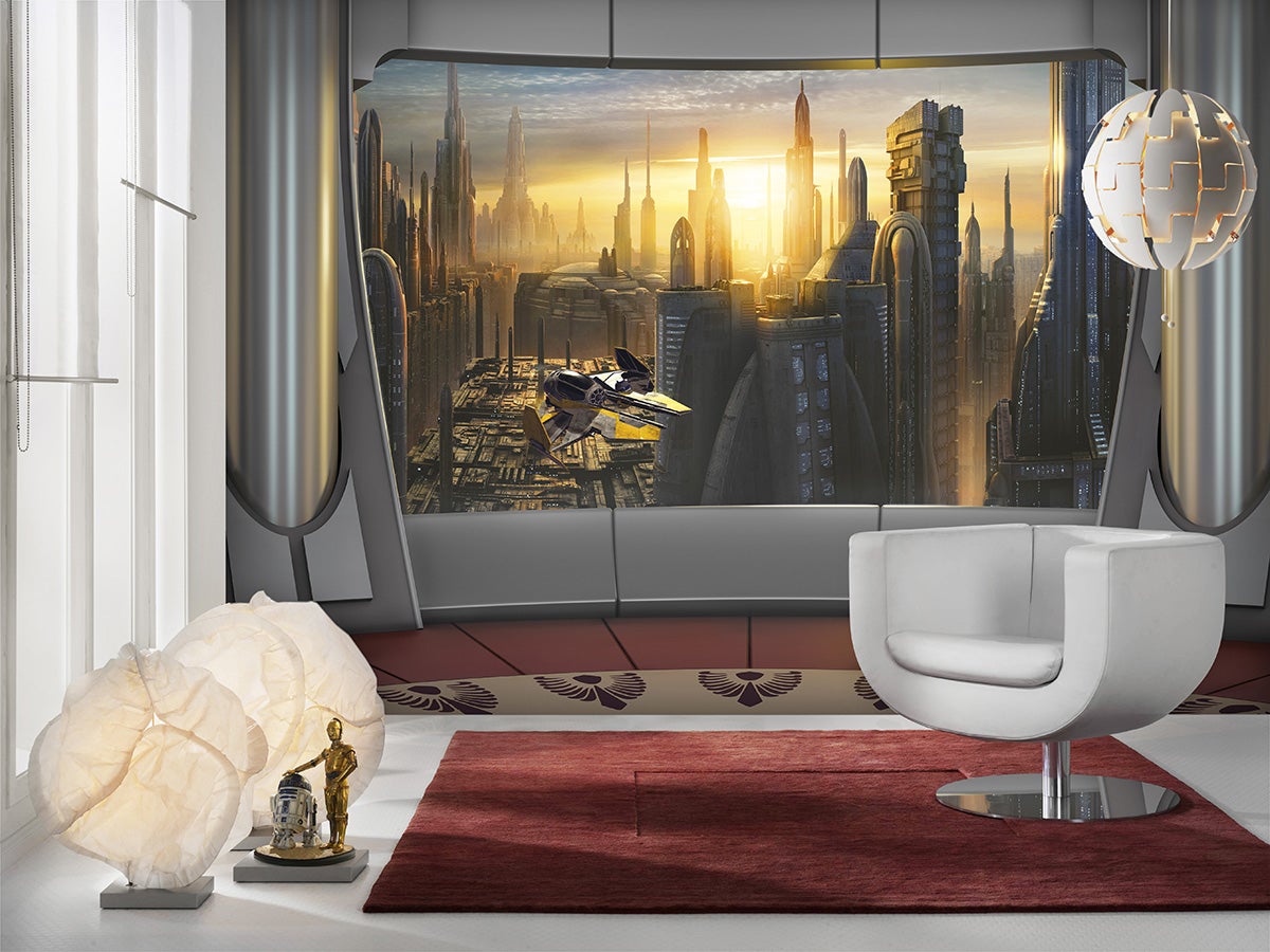 Papel pintado panorámico sobre papel de komar - star wars star wars coruscant view - talla: 368 x 254 cm