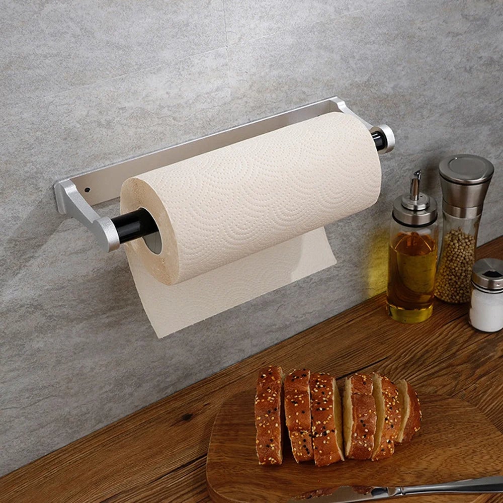 Accessoire Organisation Cuisine Porte-Rouleau Essuie-Tout VonBueren - Acier Inoxydable 32x15cm Porte Rouleau Métal