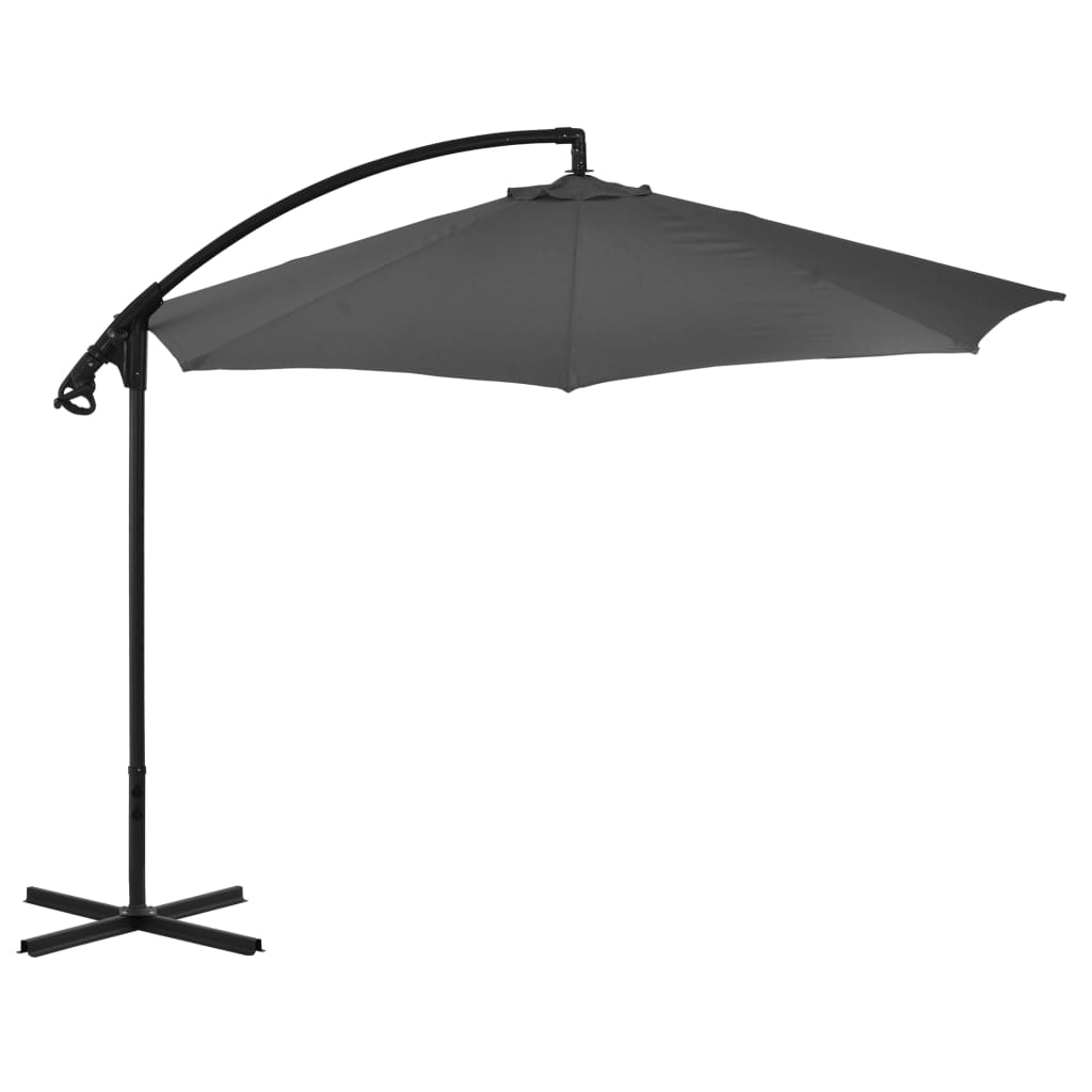 Parasol en porte-à-feux avec poteau Acier 300cm Anthracite - 3
