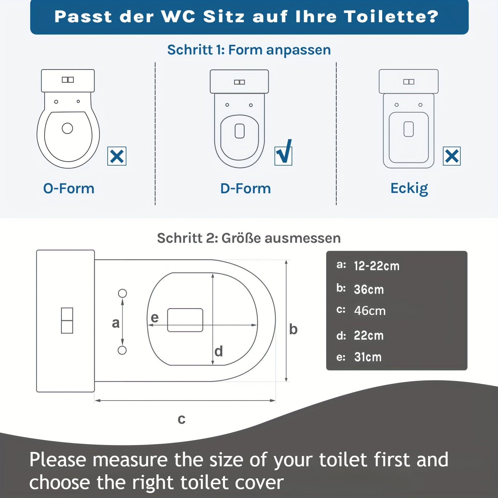Sedile WC a U spesso, design con chiusura lenta e silenziosa, coperchio di ricambio per toilette - 3