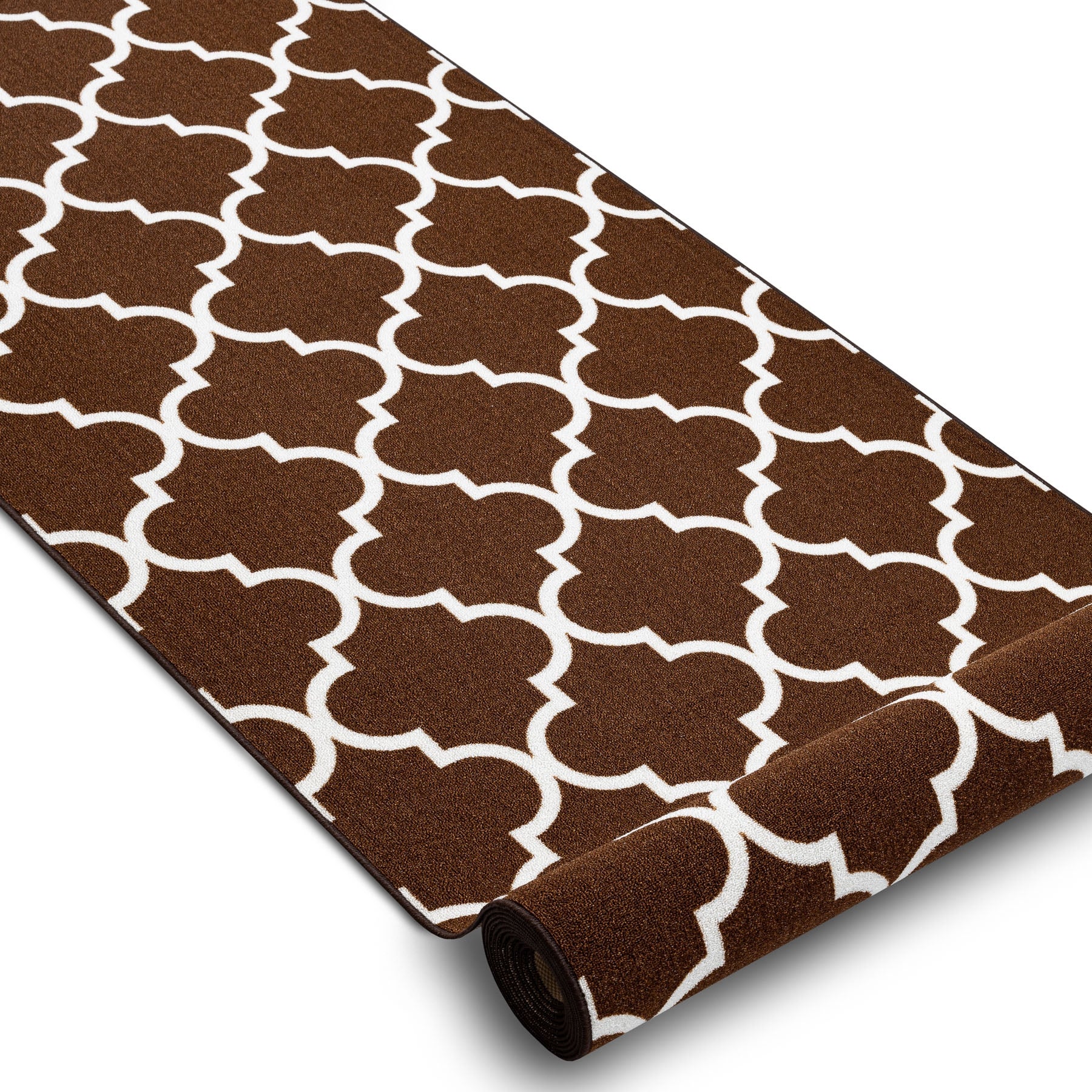 TAPIS DE COULOIR ANTIDÉRAPANT TRÈFLE MAROCAIN marron TRELLIS 100 cm 30351 100x550 cm - 2