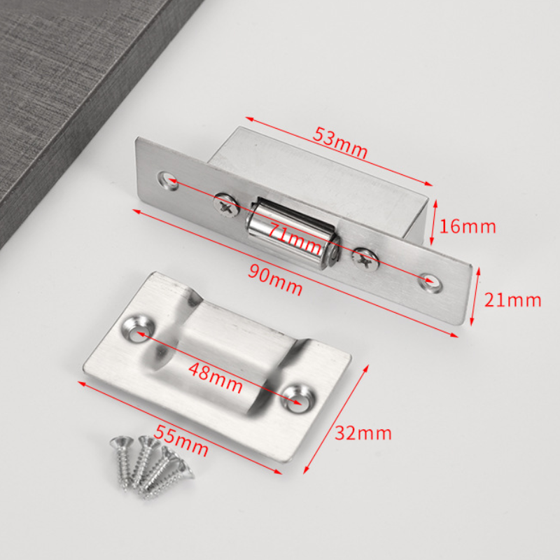 Zamek do drzwi ze stali nierdzewnej, zamek wpuszczany ukryty, zamek niewidoczny, zawias, 2 sztuki - 2