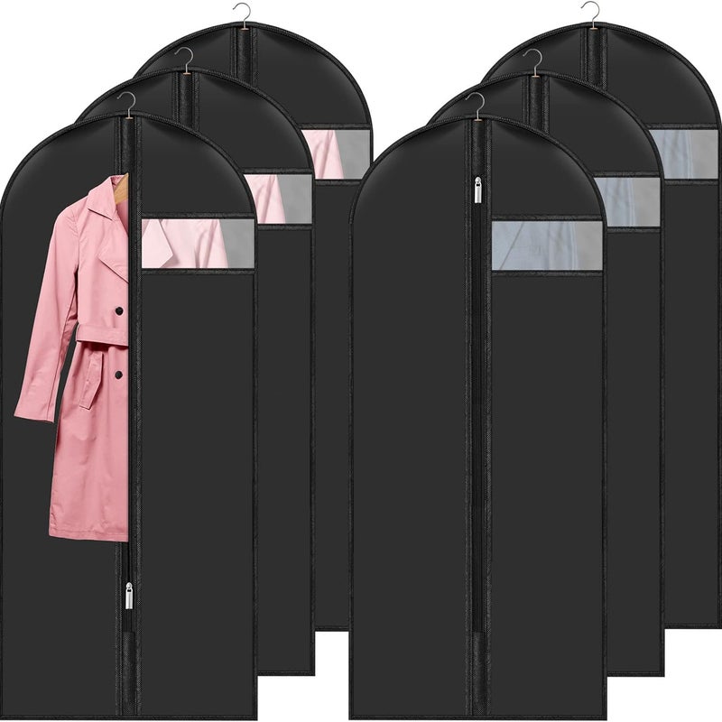 Pokrowce na ubrania 60 x 140 cm, 6 szt., wodoodporne i pyłoszczelne, z zamkiem błyskawicznym, do powieszenia w domu.